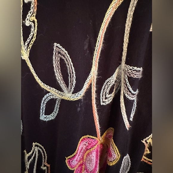 Nicole Miller Black Embroidered High Low Dress - Picture 10 of 10